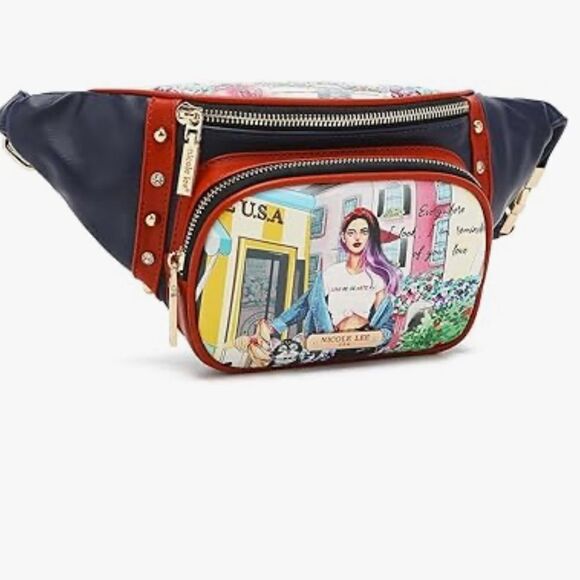 Nicole Lee Studded Fanny Pack (COZY STREET IN MILAN) NWT in packaging - Picture 2 of 5